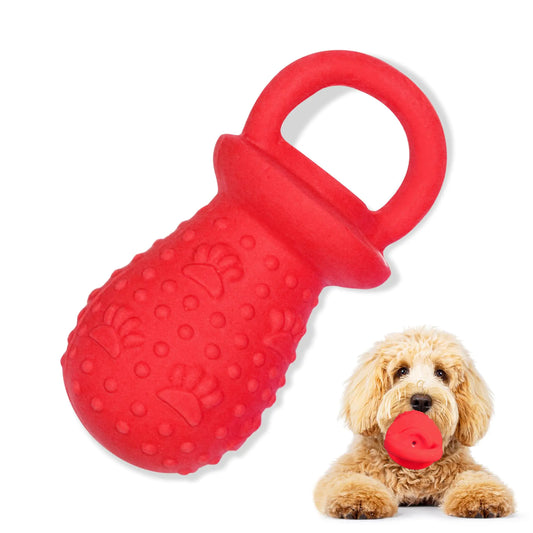 LLSPET Latex Chew Dog Toys Novelty Squeaky Pacifier Dog Toys 5.2" Durable Pacifier Dog Chew Toys for Small and Medium Dogs(Red1 Pcs)